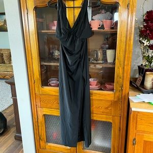 Halter black stretch dress